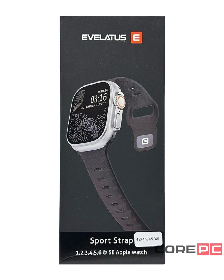 Сменный браслет Evelatus для Apple Watch 42-44-45-49mm тёмно-серый