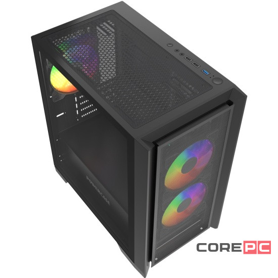 Компьютерный корпус Powercase ALISIO Micro Z3B ARGB V2 ARGB Black (CAMZB-A3-V2)