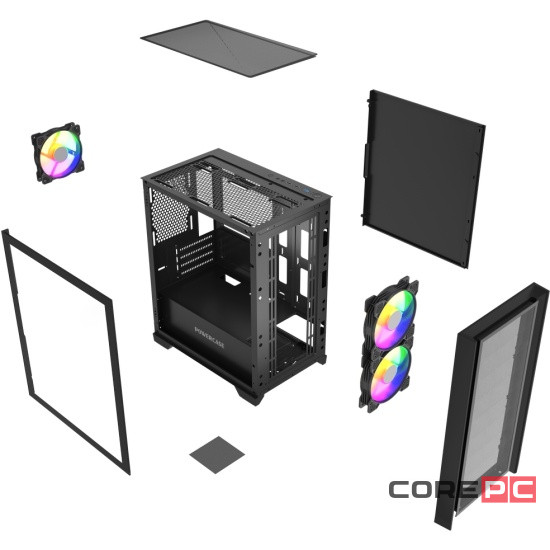 Компьютерный корпус Powercase ALISIO Micro Z3B ARGB V2 ARGB Black (CAMZB-A3-V2)