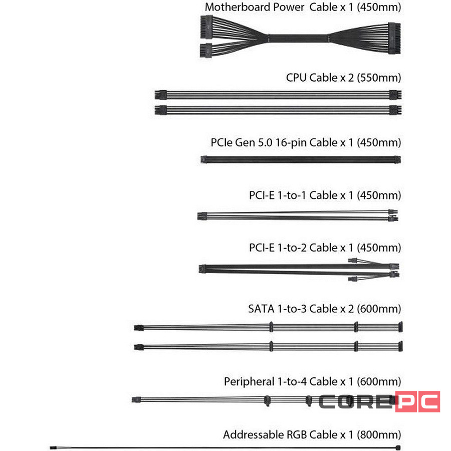 Блок питания ASUS 750W ROG-LOKI-750P-SFX-LGAMING (90YE00N4-B0NA00) 16 Pin (PCIe 5.0 Connector Cable Details)