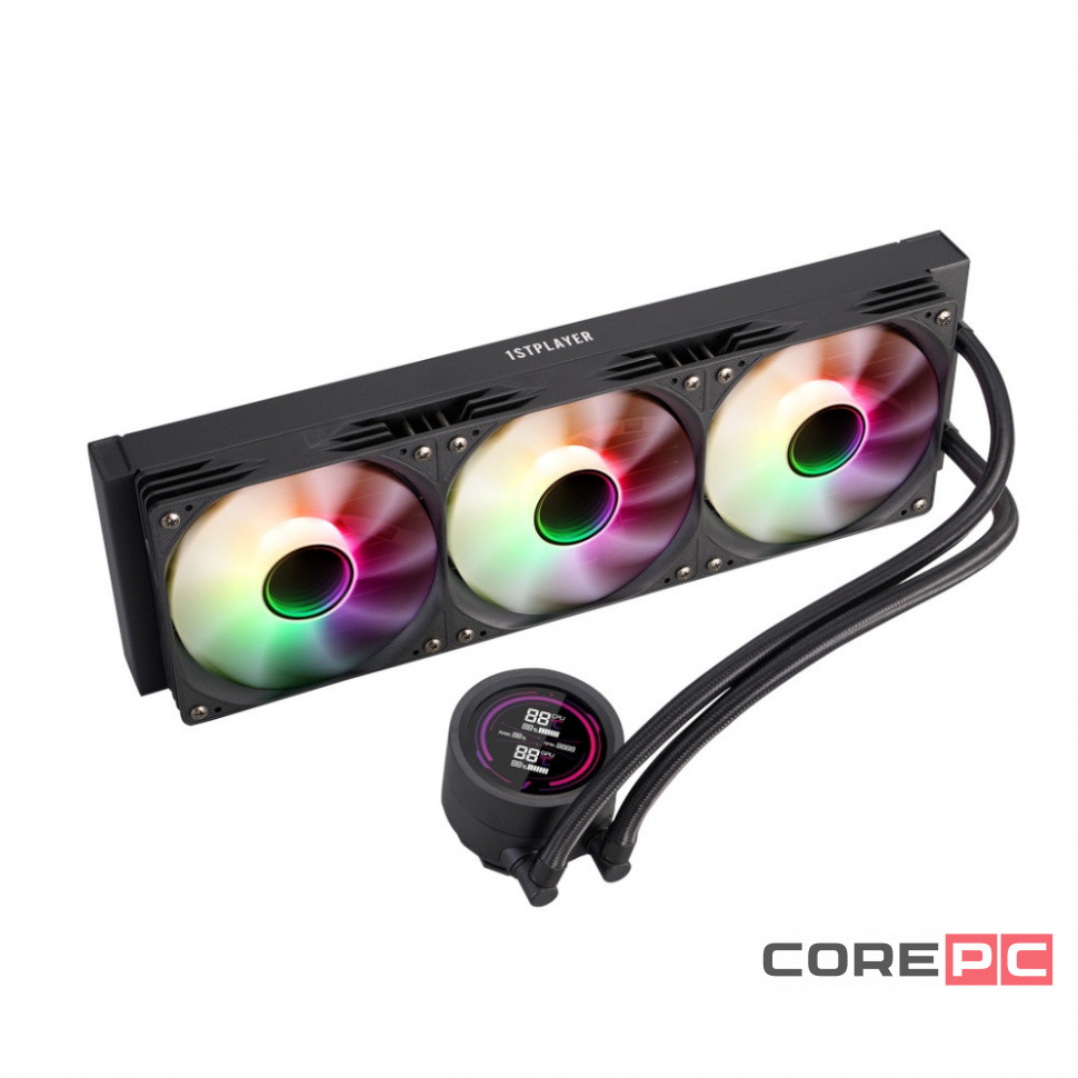 Система жидкостного охлаждения для процессора 1STPLAYER TS4 360 Display ARGB Black (TS4-360-BK)