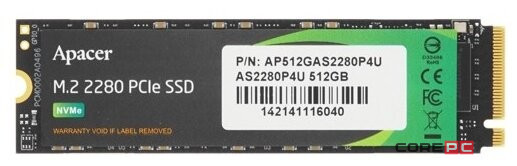 Твердотельный накопитель Apacer 512 Gb M.2 (AP512GAS2280P4U-1)