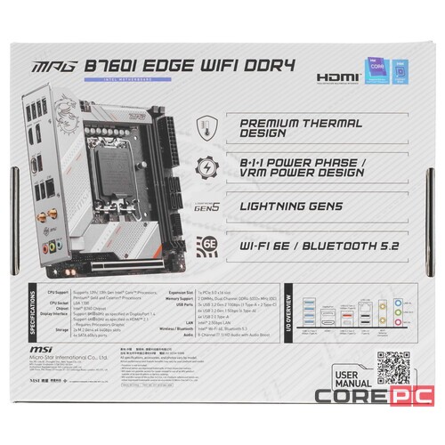Материнская плата MSI MPG B760I EDGE WIFI DDR4