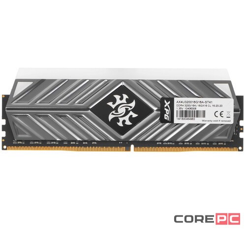 Оперативная память 16 Gb 3200 MHz ADATA XPG SPECTRIX D41 RGB Grey (AX4U320016G16A-ST41)