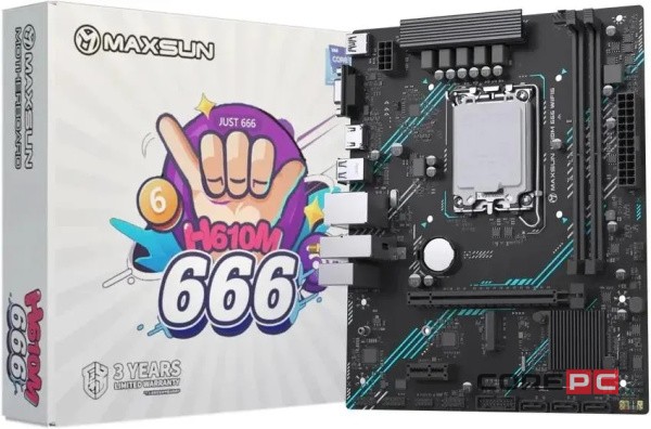 Материнская плата MaxSun H610M 666 ARGB WIFI6 (6940709660638)