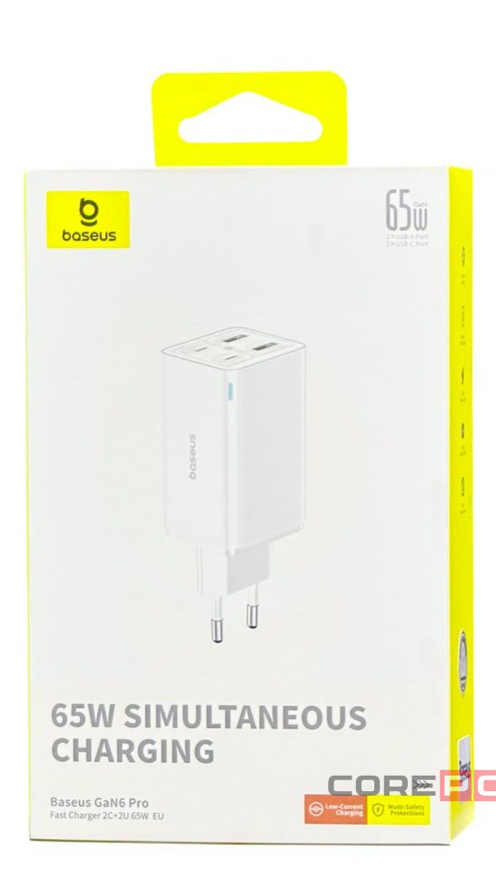Сетевое зар. устр. Baseus GaN6Pro Fast Charger 2USB/2C 65W P10162701213-00 белое