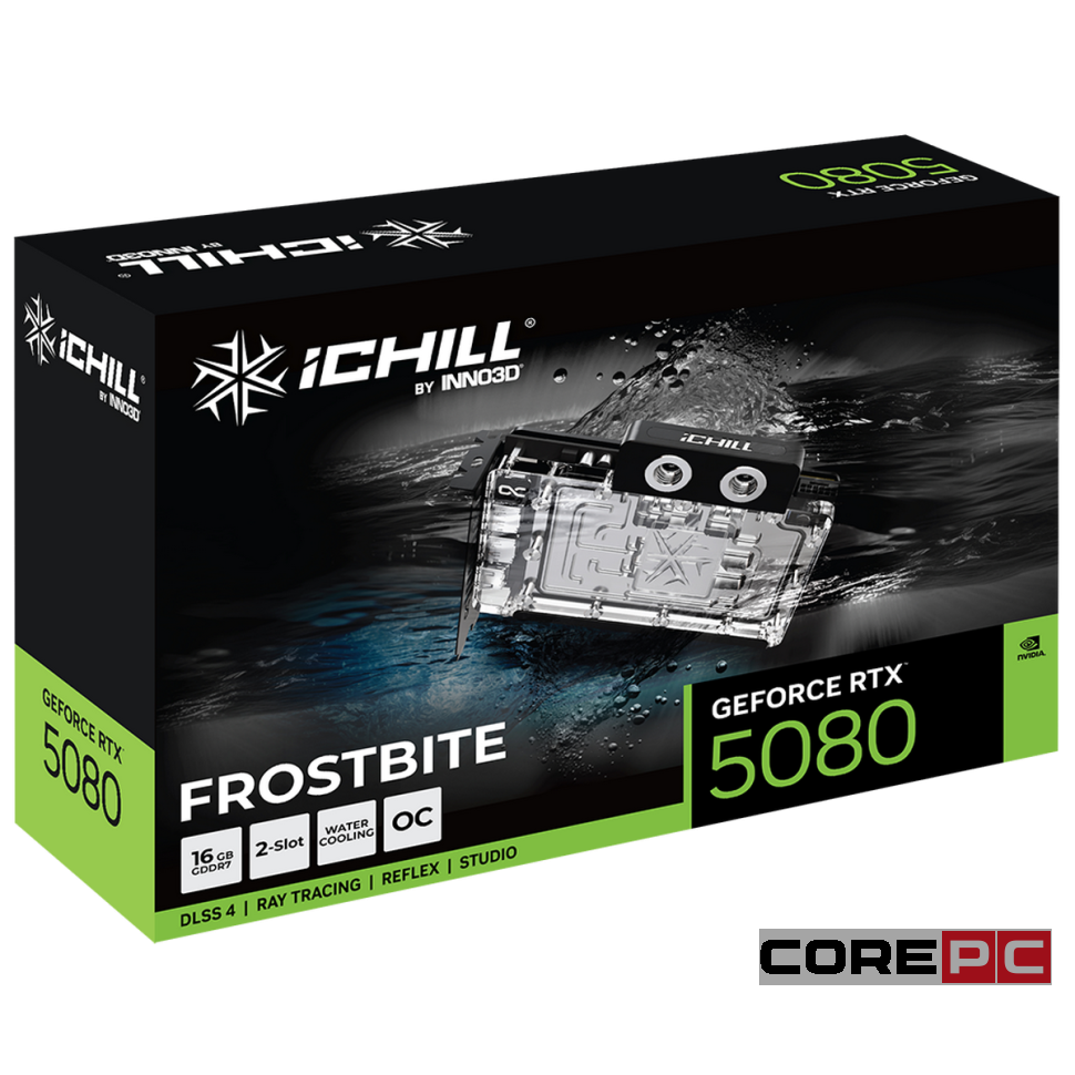 Видеокарта INNO3D (C50803-16D7X-1760FB) GeForce RTX 5080 16GB ICHILL FROSTBITE