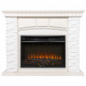 Портал Firelight Porto 25 камень белый, шпон беленый дуб