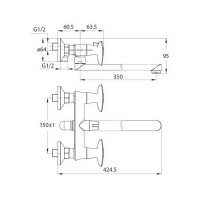Смеситель для ванны и раковины Iddis COPSBL2i10WA, вентильное управление, цвет хром