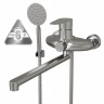Смеситель для ванны и раковины MIXLINE МЛНС36-02, рычажное управление, цвет сатин