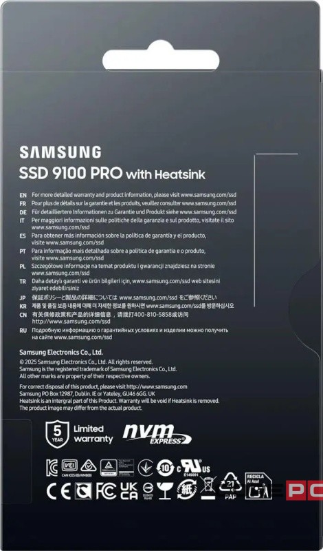 Твердотельный накопитель Samsung 2000 Gb 9100 PRO (MZ-VAP2T0CW)