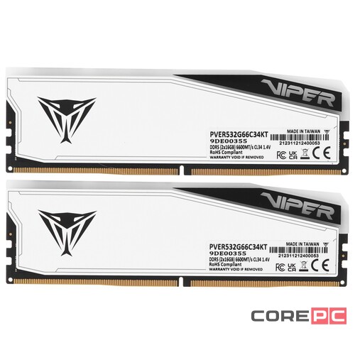 Оперативная память 32 Gb 6600 MHz Patriot VIPER Elite 5 TUF Gaming (PVER532G66C34KT)
