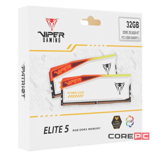 Оперативная память 32 Gb 6600 MHz Patriot VIPER Elite 5 TUF Gaming (PVER532G66C34KT)