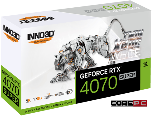 Видеокарта INNO3D (N407S2-126XX-186162W) GeForce RTX 4070 SUPER 12GB TWIN X2 OC White