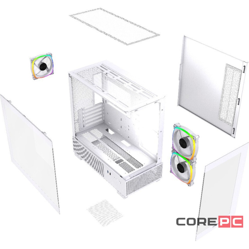 Компьютерный корпус Powercase Vision Micro M3W TG ARGB White (CVMMW-A3)