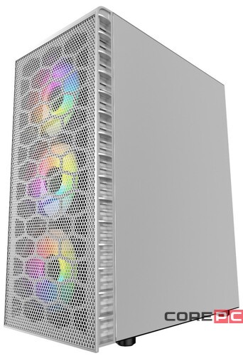 Компьютерный корпус Powercase MISTRAL MESH Z4С TG LED White CMIZ4CW-L4