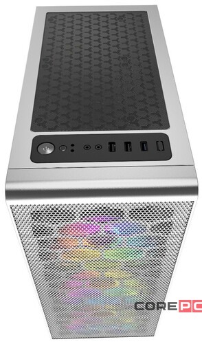 Компьютерный корпус Powercase MISTRAL MESH Z4С TG LED White CMIZ4CW-L4