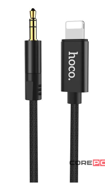 Кабель Hoco UPA13 Digital audio (3.5mm) на (Lightning) 100см нейлоновая оплетка (черный)