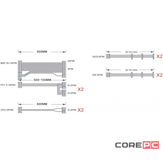 Блок питания 1STPLAYER 850W STEAMPUNK Black (PS-850SP)