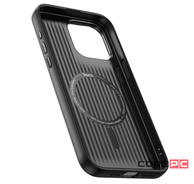 Чехол-накладка Hoco Jazz Magsafe для iPhone 15 Pro искусcтвенная кожа (черный)