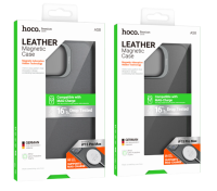 Чехол-накладка Hoco Jazz Magsafe для iPhone 15 Pro искусcтвенная кожа (черный)