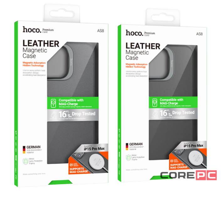 Чехол-накладка Hoco Jazz Magsafe для iPhone 15 Pro искусcтвенная кожа (черный)