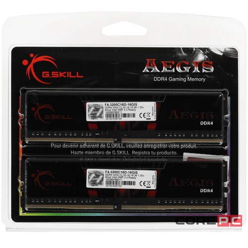 Оперативная память 16 Gb 3200 MHz G.Skill AEGIS (F4-3200C16D-16GIS)