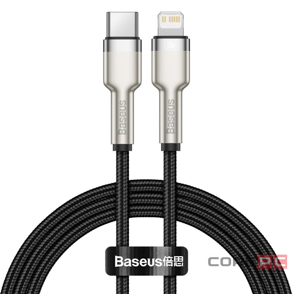 Кабель-зарядка Type-C на Lightning Baseus Cafule Metal 20W 1м CATLJK-A01 чёрный