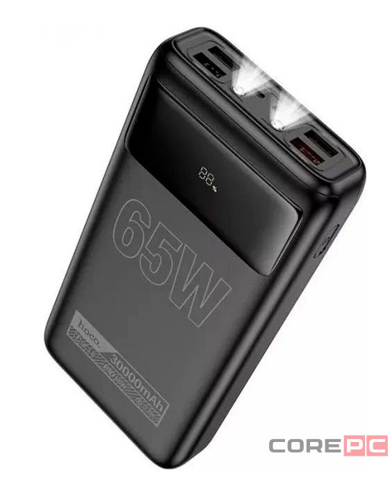 Powerbank Hoco DB81 30000mAh 4USB/2C 65W с дисплеем и фонариком черный