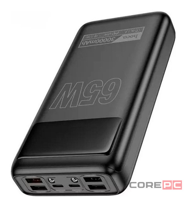 Powerbank Hoco DB81 30000mAh 4USB/2C 65W с дисплеем и фонариком черный