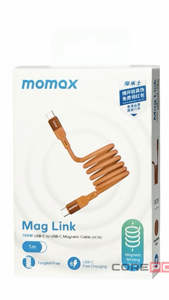 Usb Кабель-зарядка Type-C на Type-C Momax Mag.Link 100W DC35M 1м оранжевый