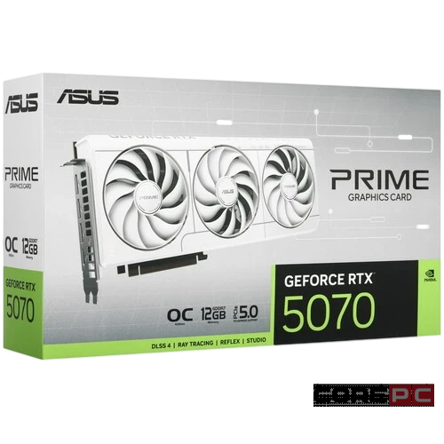 Видеокарта ASUS (PRIME-RTX5070-O12G-WHITE) GeForce RTX 5070 12GB PRIME OC WHITE (90YV0M19-M0NA00)