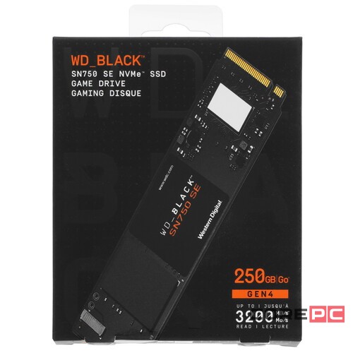 Твердотельный накопитель Western Digital 250 Gb SN750 Black WDS250G1B0E