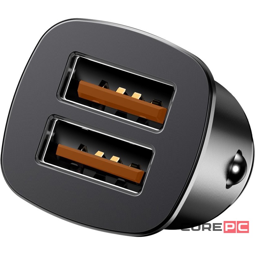 Автомобильное заряд. устр. Baseus Square Metal 2USB 30W CCALL-DS01 черное