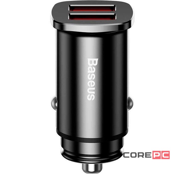 Автомобильное заряд. устр. Baseus Square Metal 2USB 30W CCALL-DS01 черное