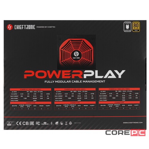 Блок питания Chieftec 750W POWERPLAY GPU-750FC