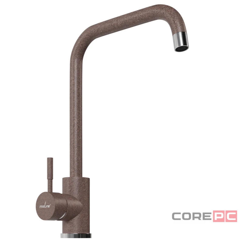 Смеситель для кухни MIXLINE МЛ-ГС12/ML-GS12 (307), рычажное управление, цвет терракотовый