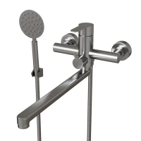 Смеситель для ванны и раковины MIXLINE МЛНС32-02, рычажное управление, цвет сатин