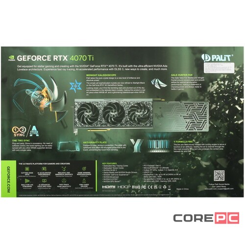 Видеокарта Palit (NED407T019K9-1045G) GeForce RTX 4070 Ti 12Gb GAMEROCK