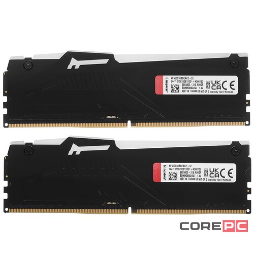 Оперативная память 32 Gb 6000 MHz Kingston FURY Beast RGB Black (KF560C30BBEAK2-32)