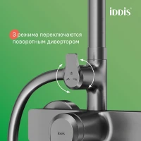 Душевая система Iddis 35к PARGM3Fi06 Паркер (Parker) лейка тропический душ графит матовый