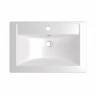 Раковина накладная мебельная MIXLINE МАРГО-60 00-00010638, литьевой мрамор, прямоугольная, белый