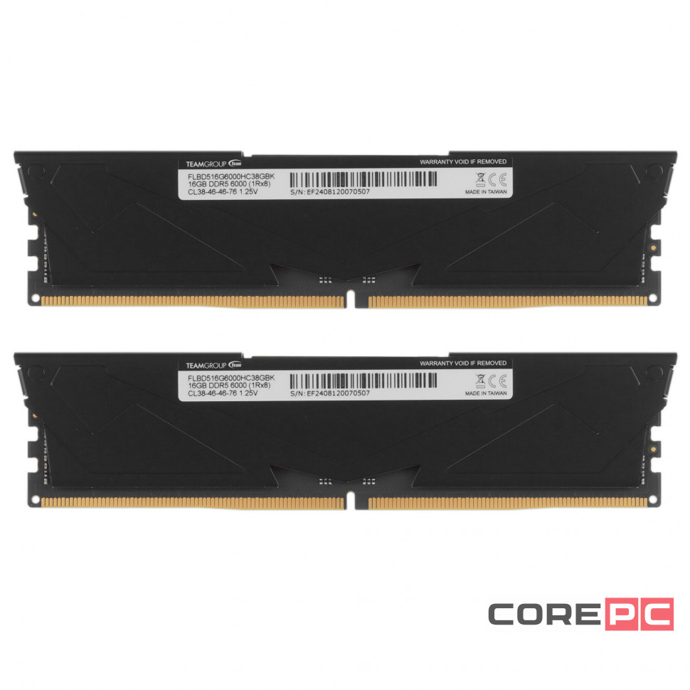 Оперативная память 32 Gb 6000 MHz Team Group T-FORCE Vulcan Black (FLBD532G6000HC38GDC01)