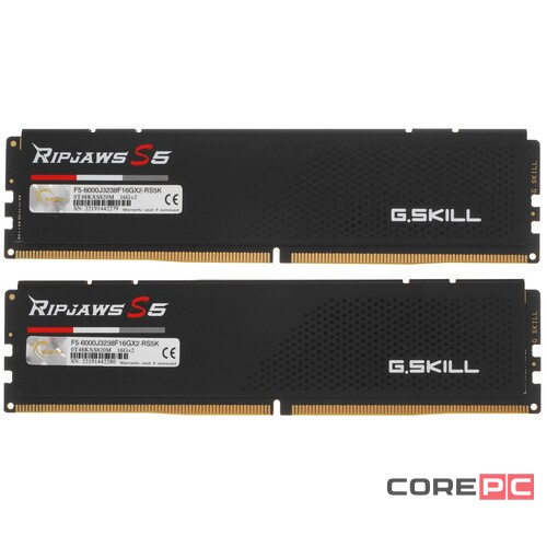 Оперативная память 32 Gb 6000 MHz G.Skill RIPJAWS S5 Black (F5-6000J3238F16GX2-RS5K)