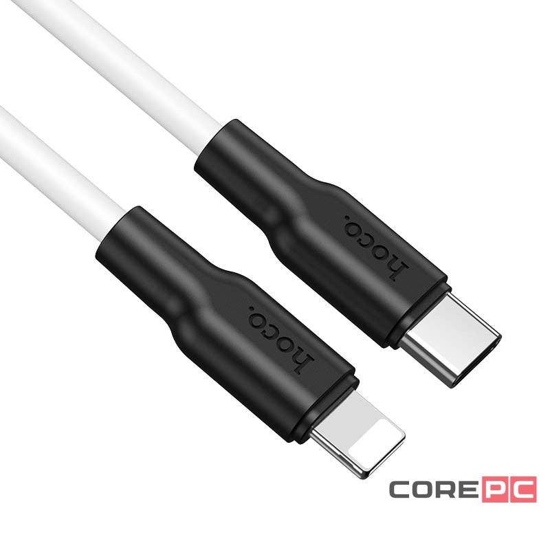 Кабель Hoco X21 Plus Data Cable (Lightning) на (Type-C) 100см 3.0A силикон (белый)