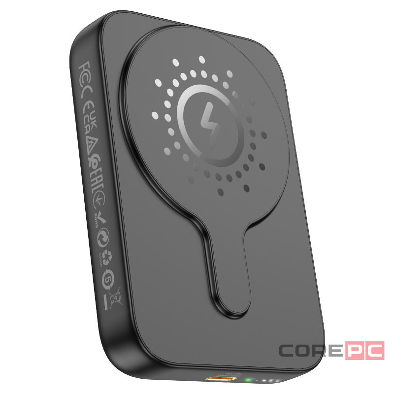 Powerbank с беспроводной зарядкой Hoco J117A Magnetic Wireless 10000mAh 20W чёрный