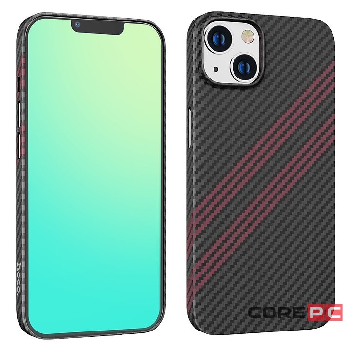 Накладка для i-Phone 14 Max Hoco Cave Slim case черно-красный