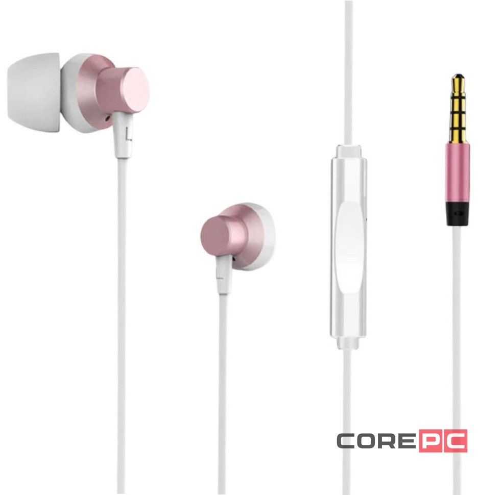 Наушники с микрофоном Remax RM-512 1.2м розовые