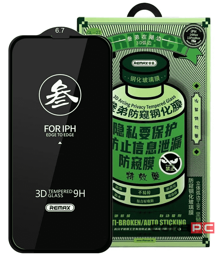 Защитное стекло для i-Phone 14 Plus/13 Pro Max 6.7" Remax GL-27 Антишпион черное