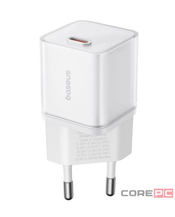 Сетевое зар. устр. Baseus GaN5S Fast Charger 1C 30W P10162504213-00 белое